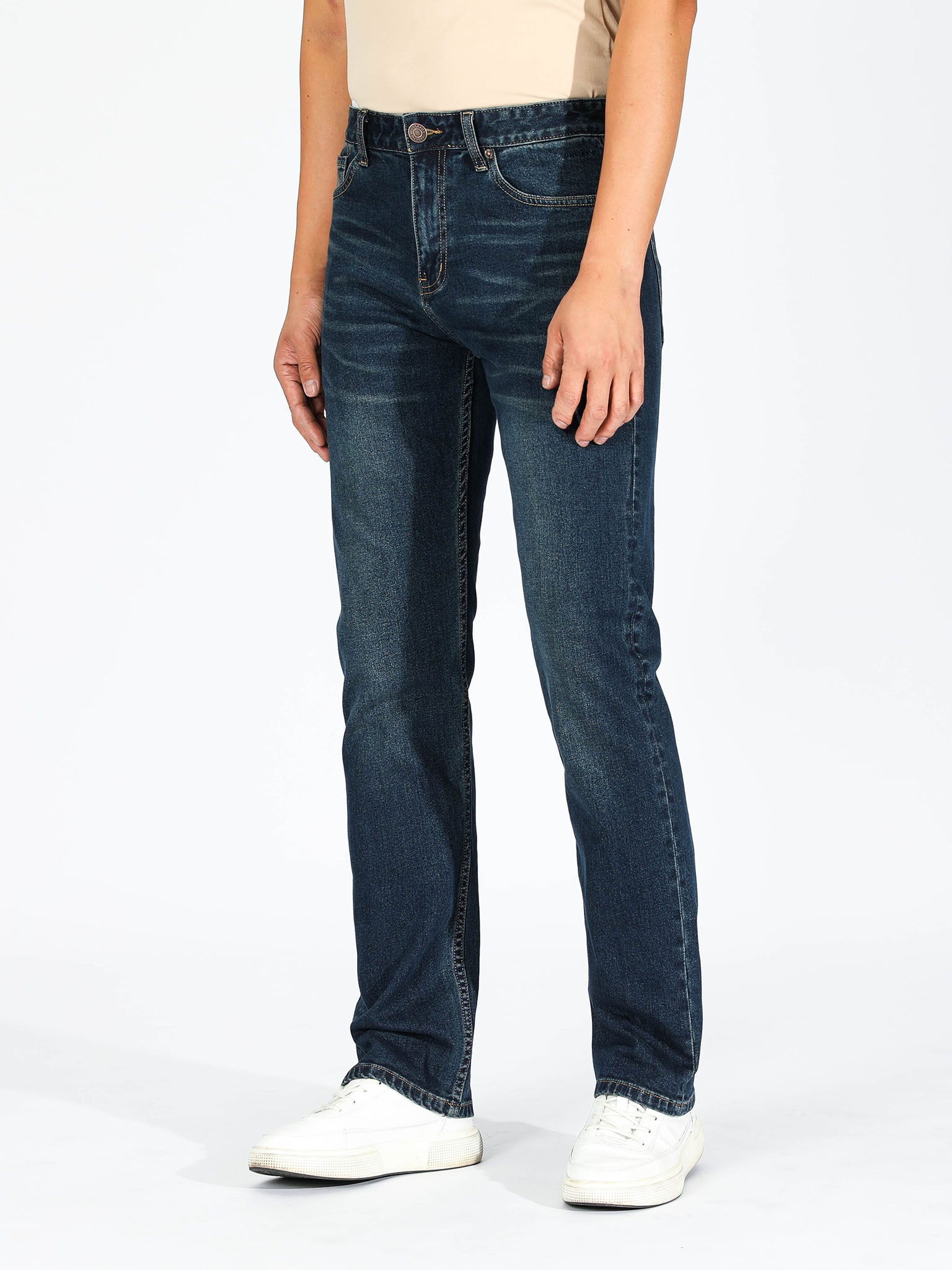 Slim Straight Jeans - Dark Blue