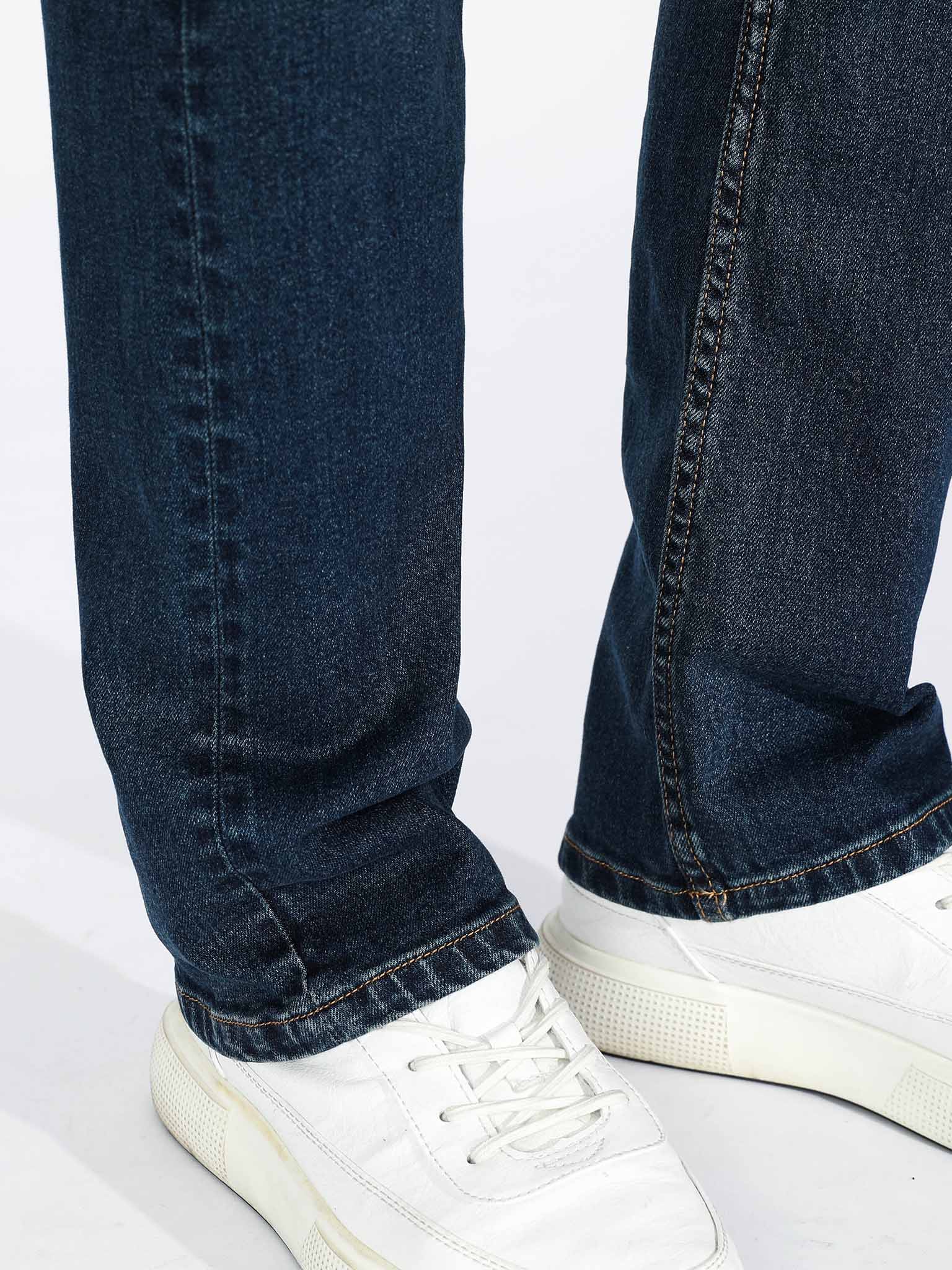 Slim Straight Jeans - Dark Blue