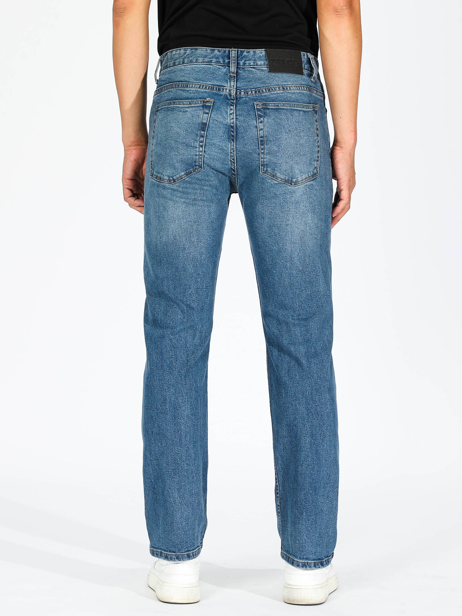 Slim Straight Jeans - Mid Blue