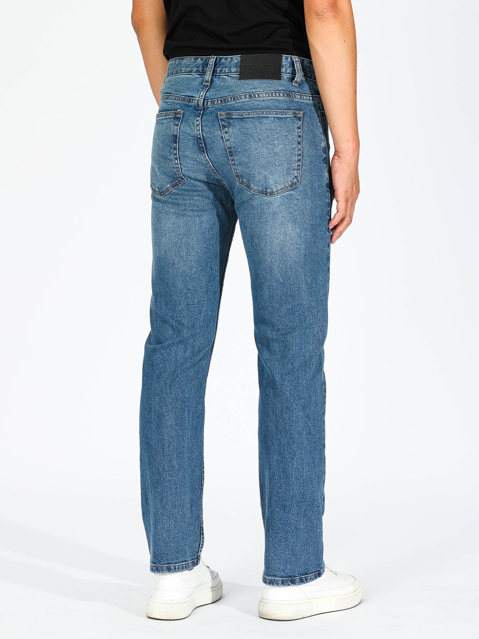 Slim Straight Jeans - Mid Blue