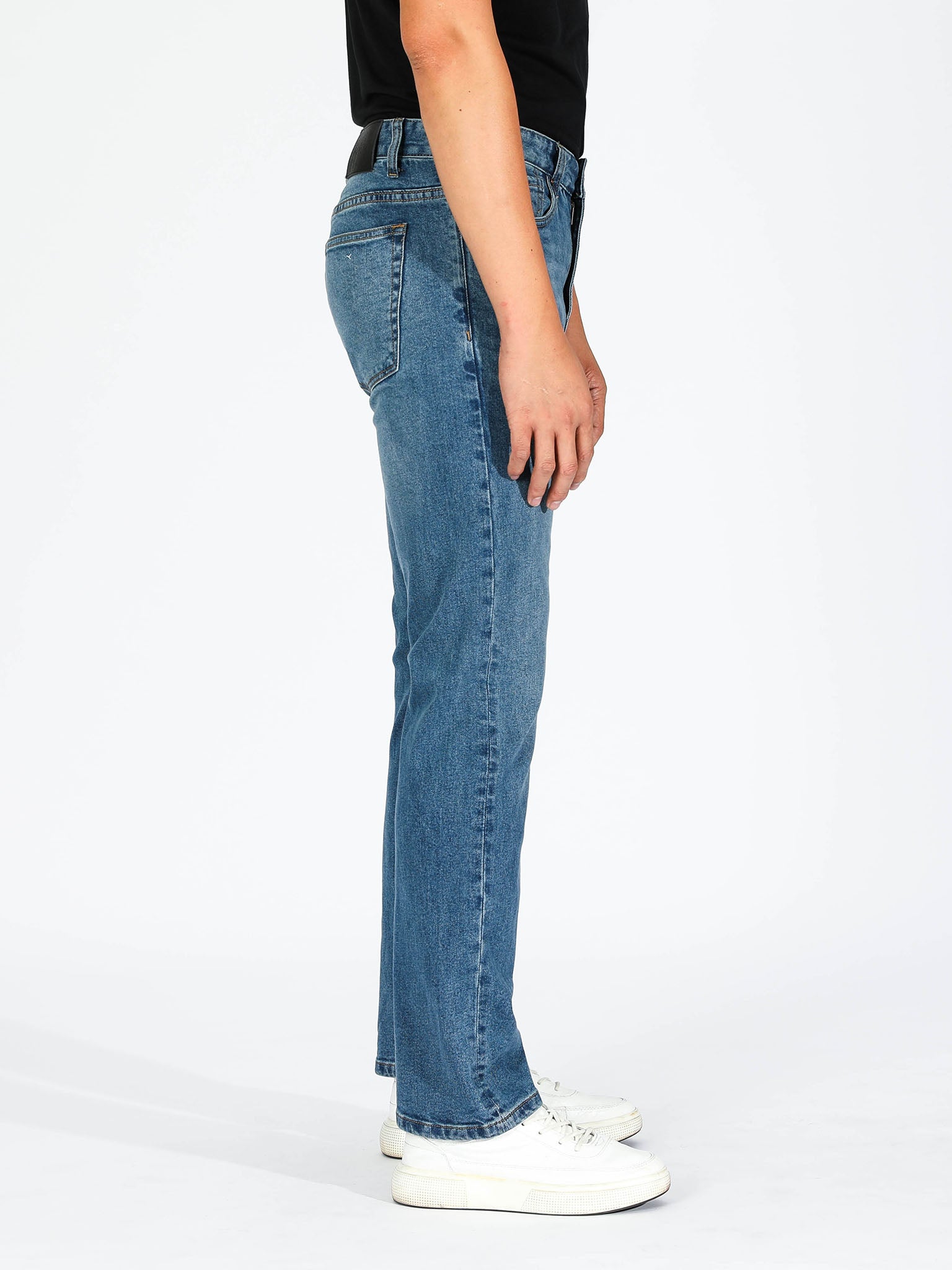 Slim Straight Jeans - Mid Blue