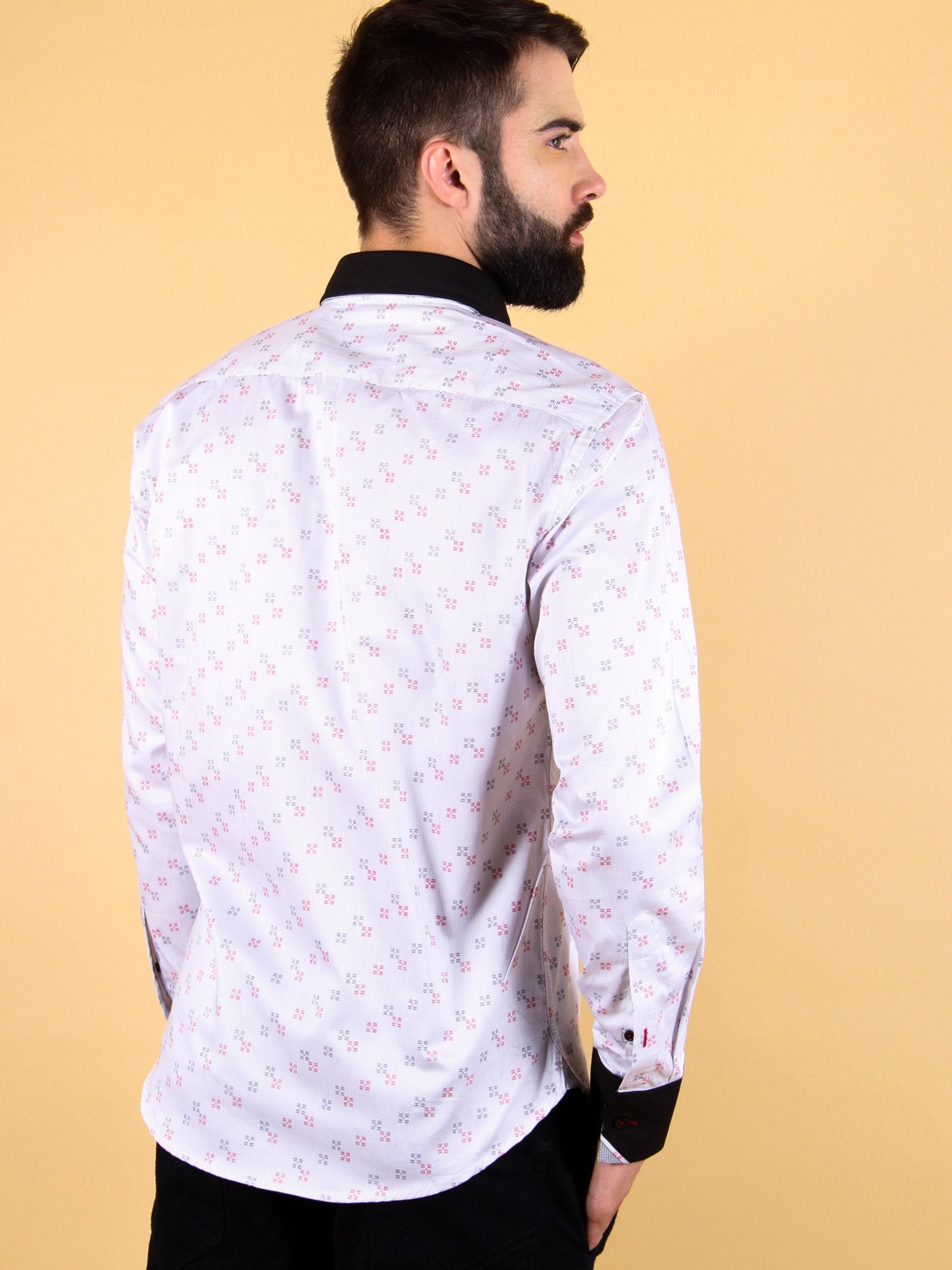 art deco shirt model image from back