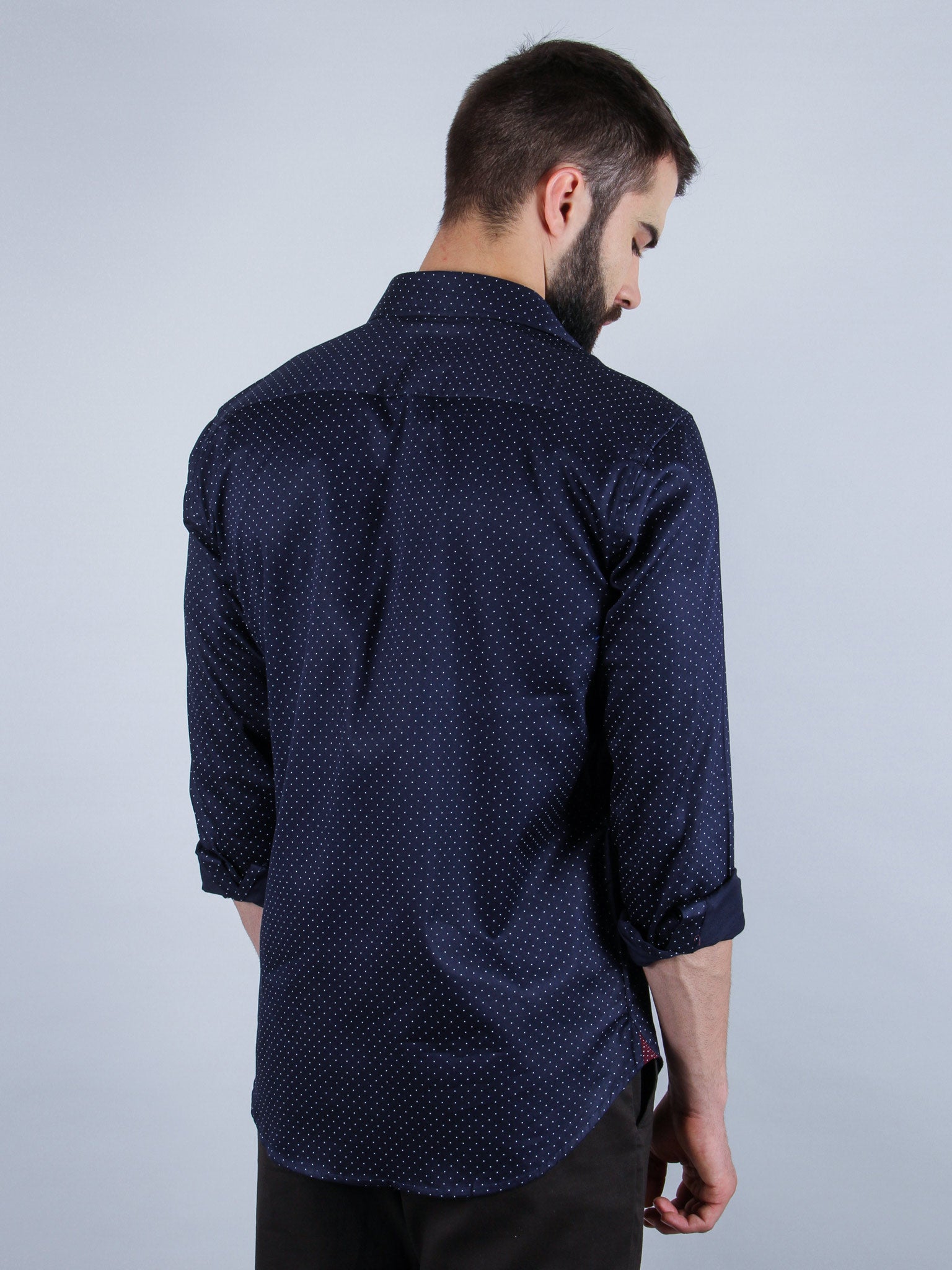 suave evening shirt model back image