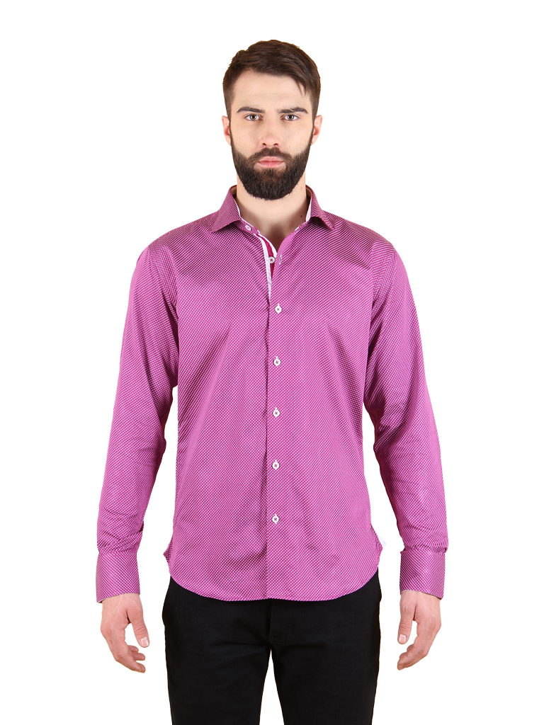 plum wine shirt fit front image