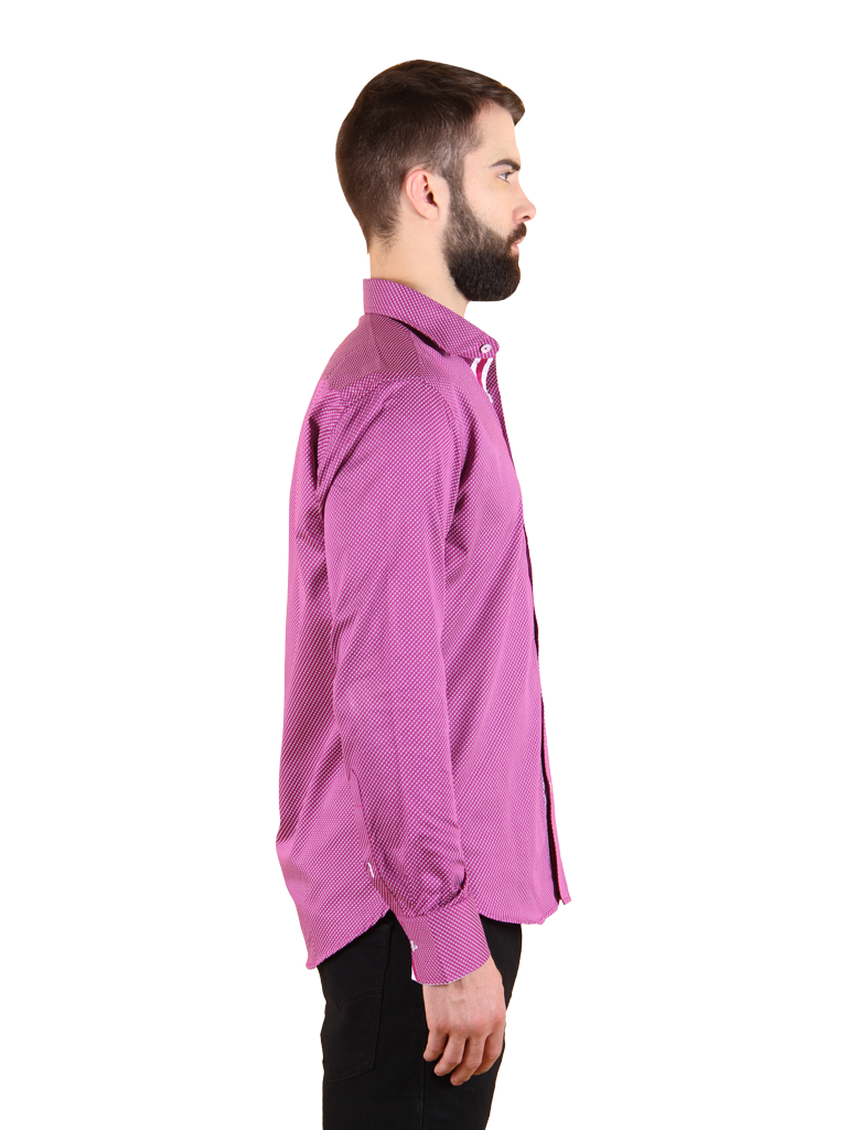 plum wine shirt fit right side image