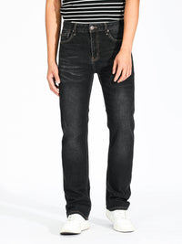 Slim Straight Jeans - Washed Black