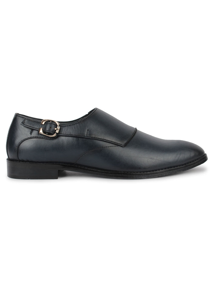 Single Monk Strap Shoes - Black