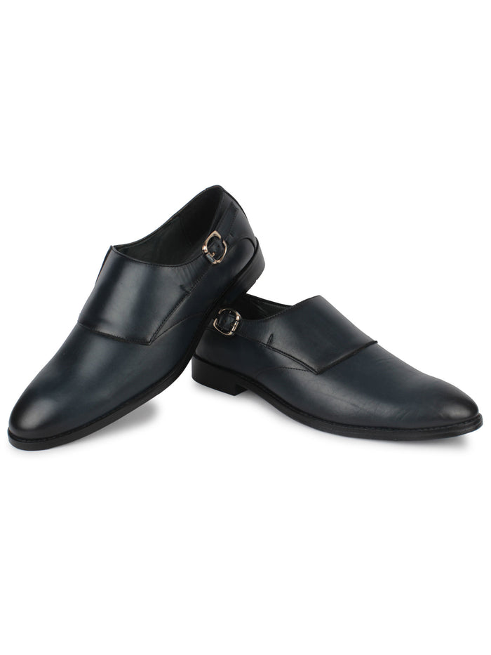 Single Monk Strap Shoes - Black
