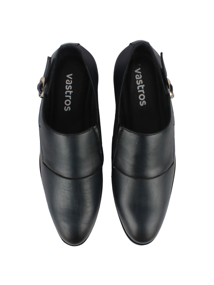 Single Monk Strap Shoes - Black