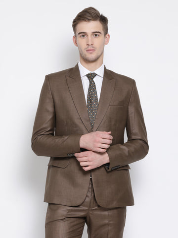 Slim Fit Brown Suit Jacket