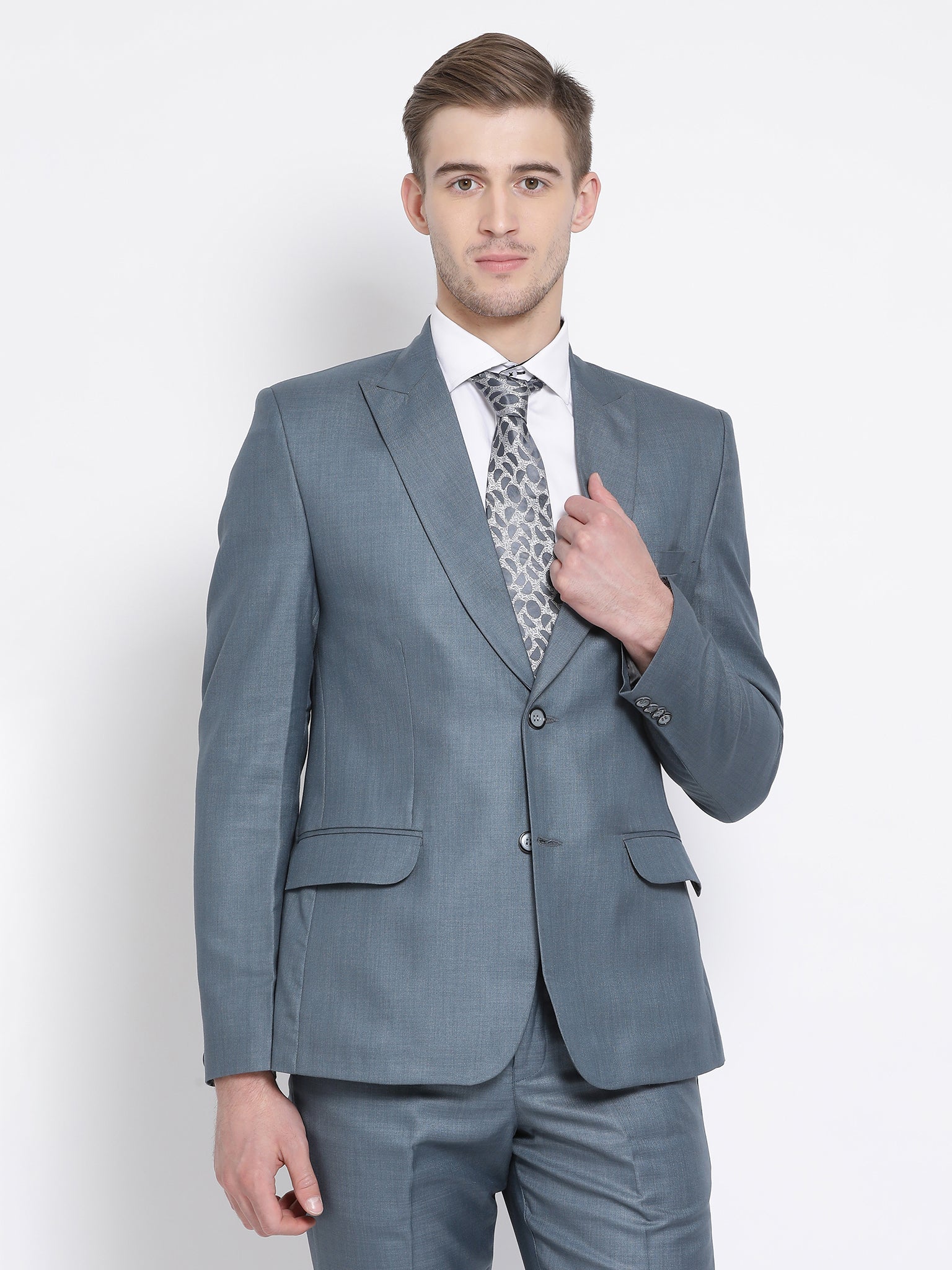 Slim Fit Stone Blue Suit Jacket