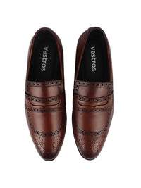 Brogue Penny Loafers - Brown