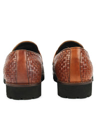 Textured Bit Loafer - Brown