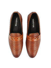 Textured Bit Loafer - Brown