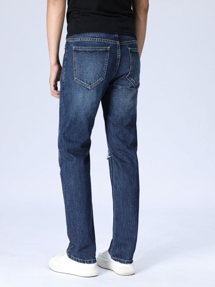 Slim Distressed Jeans - Medium Wash