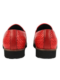 Textured Bit Loafer - Red