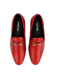 Textured Bit Loafer - Red