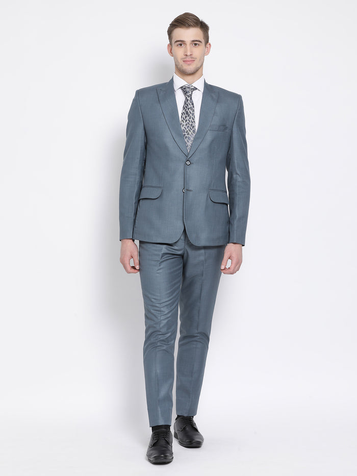 Slim Fit Stone Blue Suit