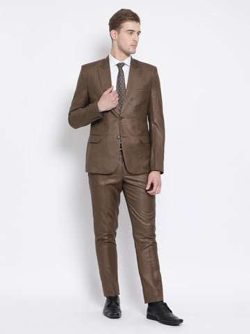 Slim Fit Brown Suit