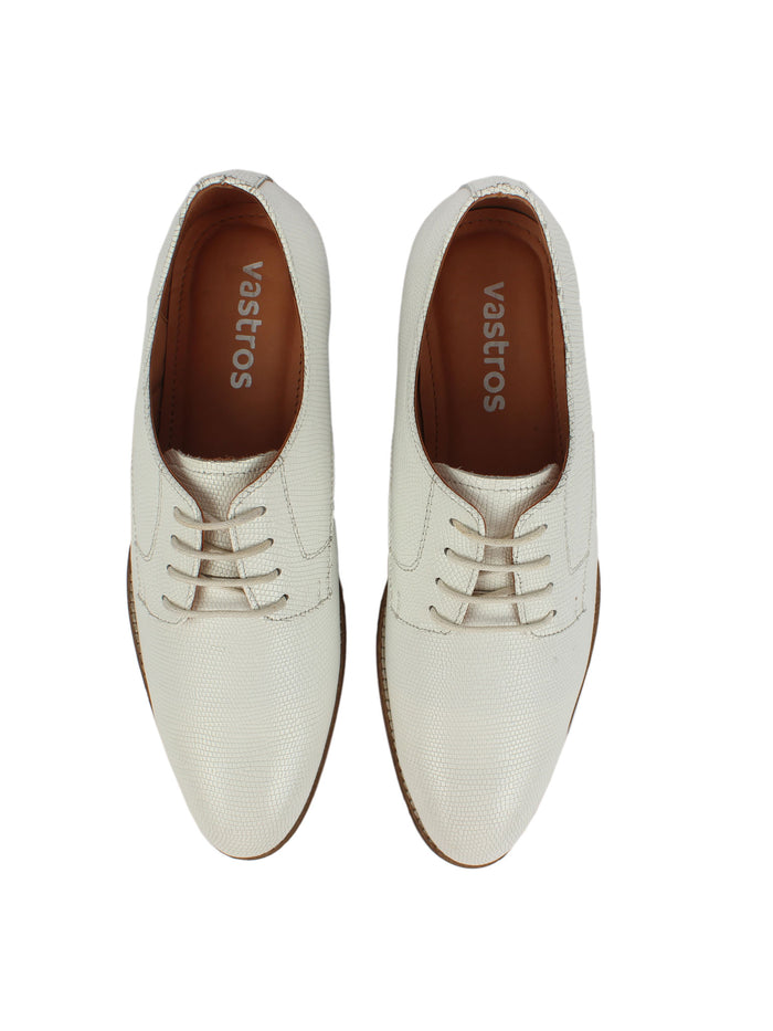 Derby Laced Textured Shoes - White