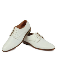 Derby Laced Textured Shoes - White