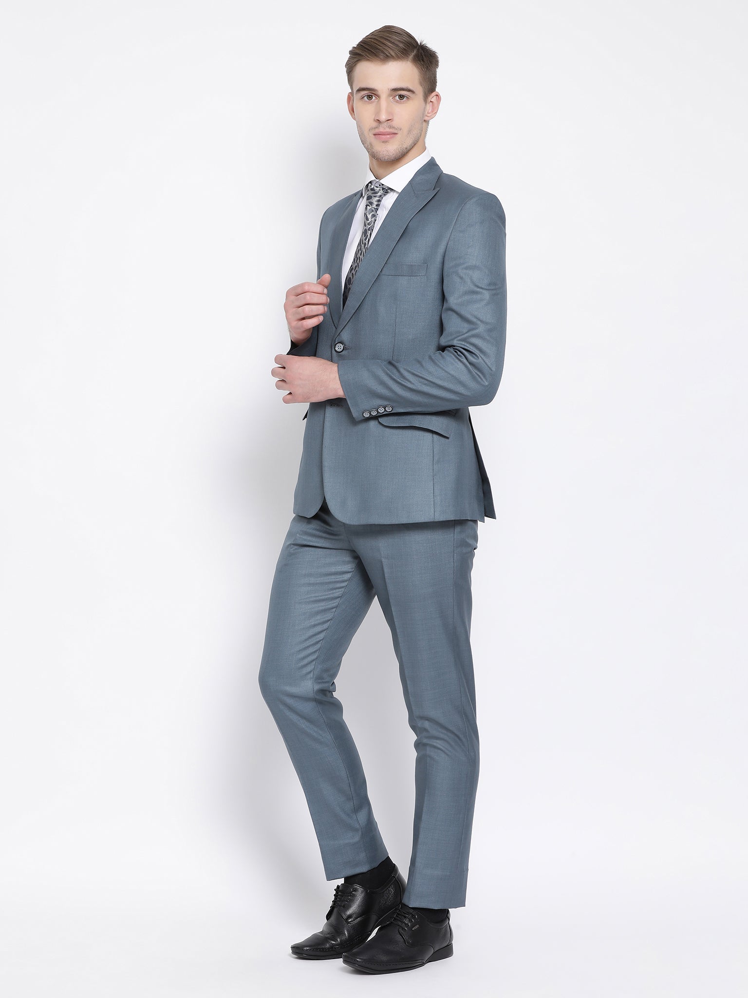 Slim Fit Stone Blue Suit Pant