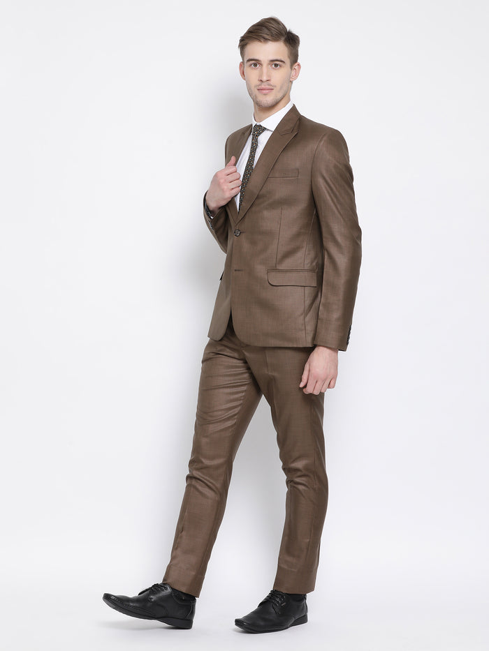 Slim Fit Brown Suit