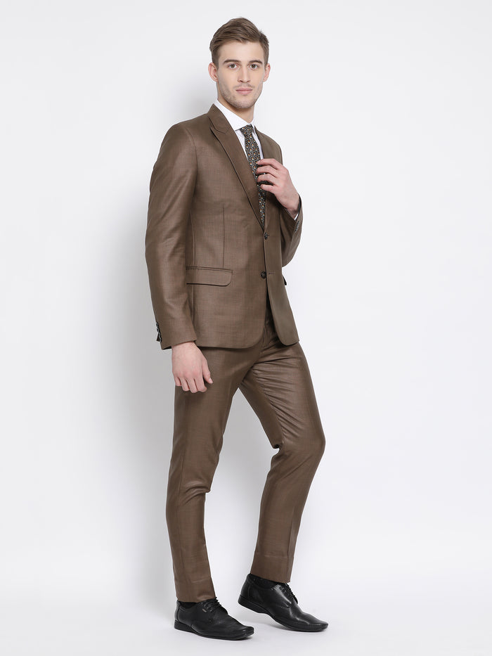 Slim Fit Brown Suit