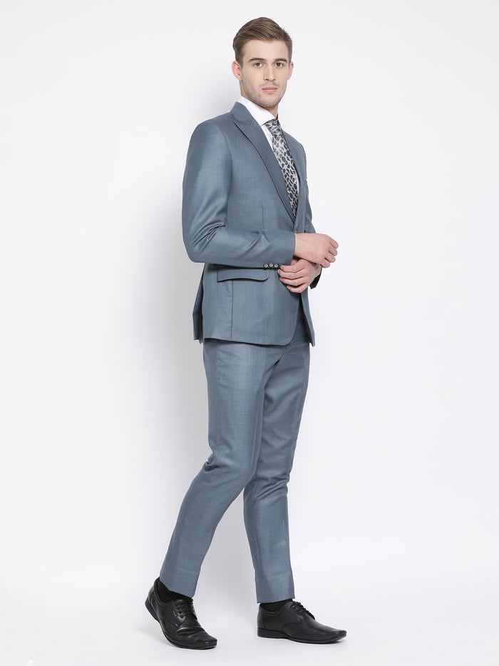 Slim Fit Stone Blue Suit