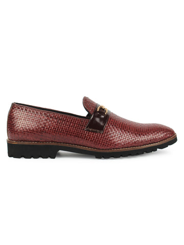 Textured Bit Loafer - Oxblood