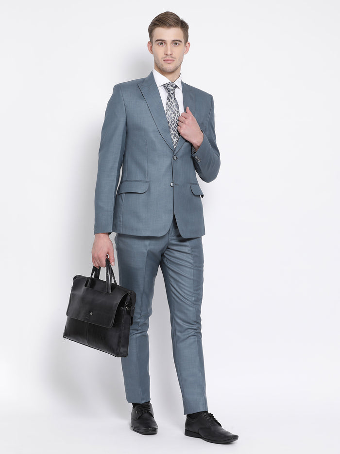 Slim Fit Stone Blue Suit