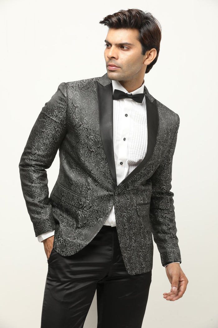 Jacquard Blazer - Black Art