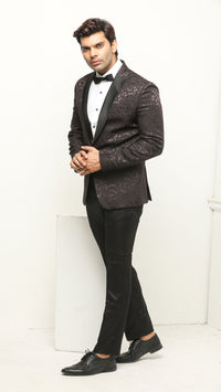 Jacquard Blazer - Brown Paisley