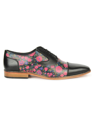 Black Printed Oxford - Floral