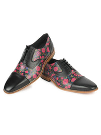 Black Printed Oxford - Floral