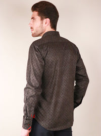 aztec stone shirt model image from back