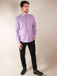 french lavender shirt model full body image