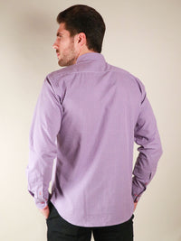 french lavender shirt model image from back