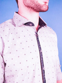 slate gem shirt model image collar close up